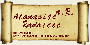 Atanasije Radoičić vizit kartica